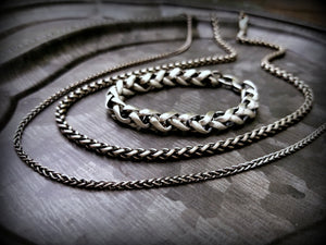 sterling snake chain necklace and bracelet