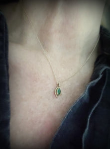 14k and Emerald Single Devi Necklace