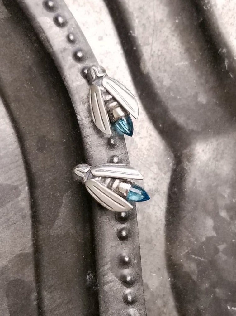 blue ghost firefly earrings ss