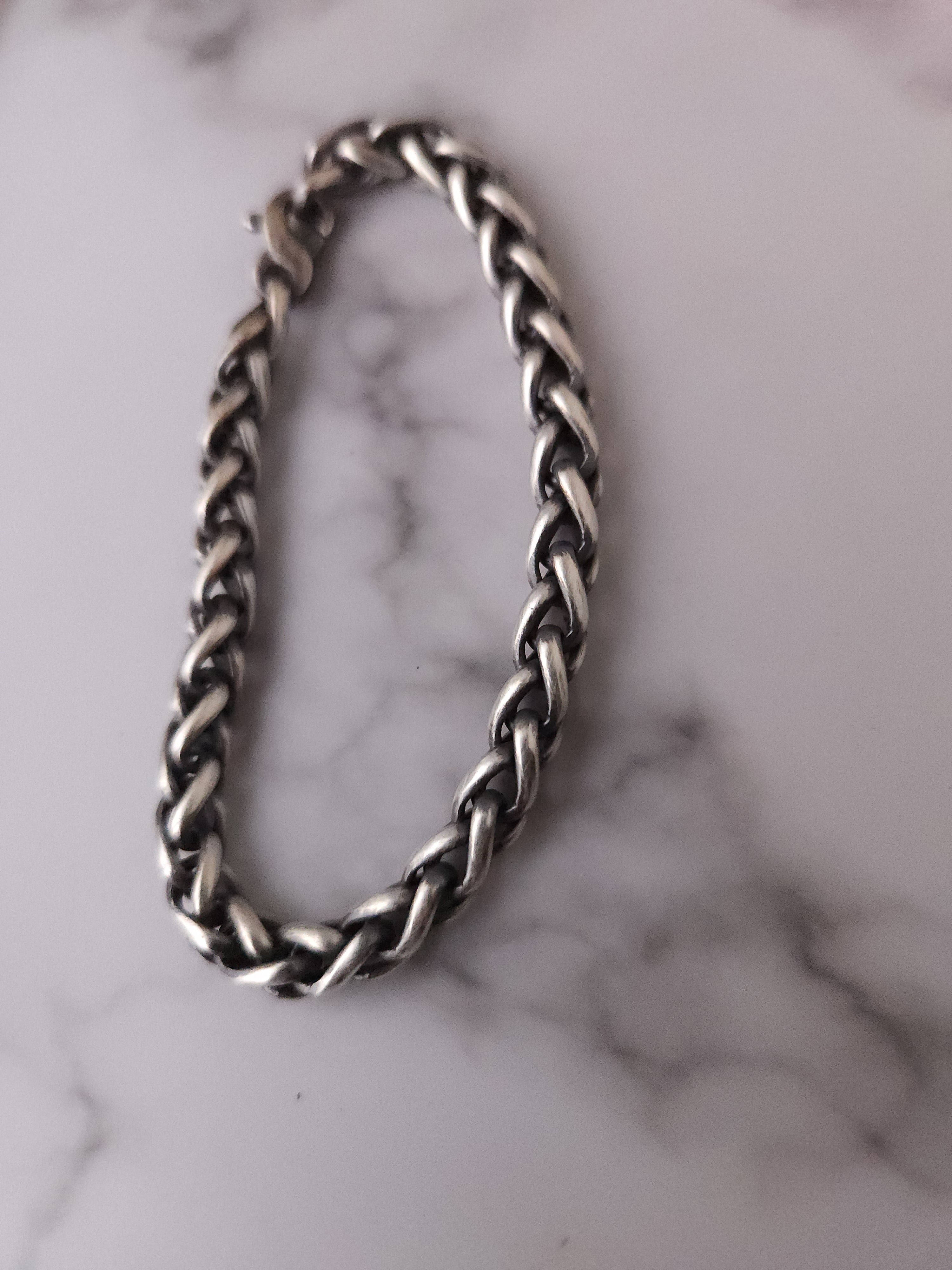 Women's Snake Chain Bracelet- Antiqued Sterling 6mm