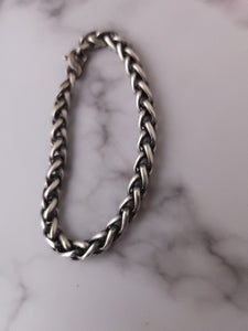 Women's Snake Chain Bracelet- Antiqued Sterling 6mm