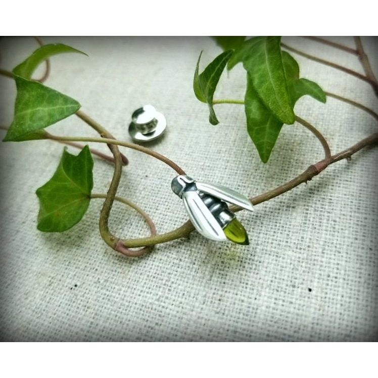 Sterling Firefly Pins, set with Citrine and Peridot
