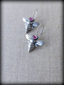 Sterling Queen Bee Gemstone Earring