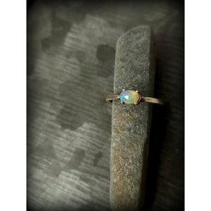 East West Sterling Opal Ring