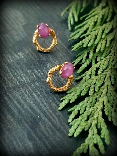 Ruby Cabochon and Pearl Earring Pair, Silver 925, Real Gold Filled - Etsy |  Gold earrings models, Gold earrings for kids, Antique gold earrings