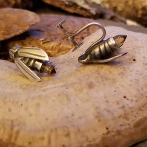 Sterling Silver and Citrine Firefly Earrings