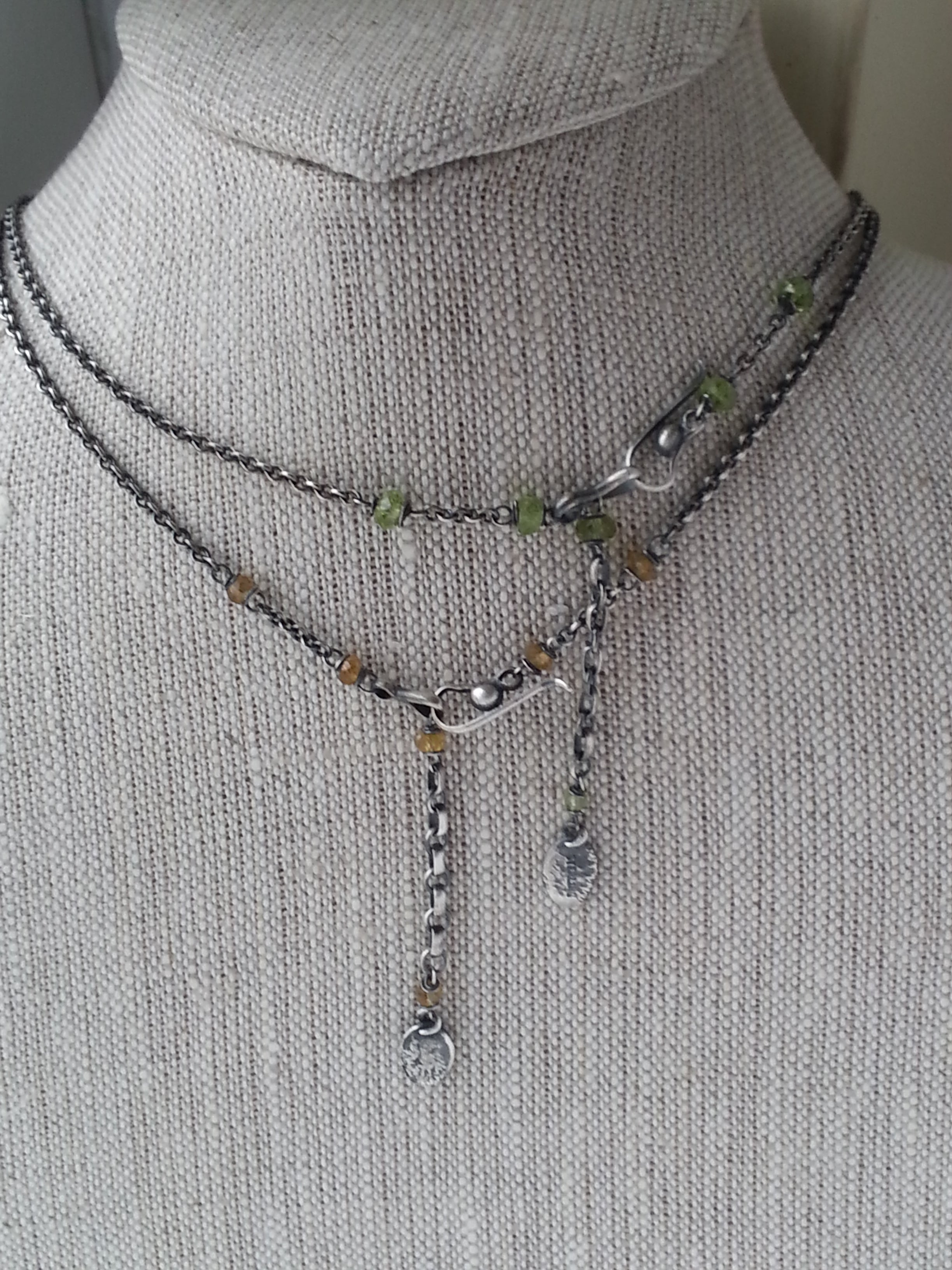 1" Chain Extender in Peridot and showing Citrine