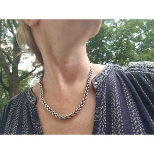 Thick Snake Chain Necklace - Antiqued Sterling 5mm