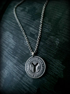NYC Token Necklace, Sterling Silver or 14k Gold NYC Token