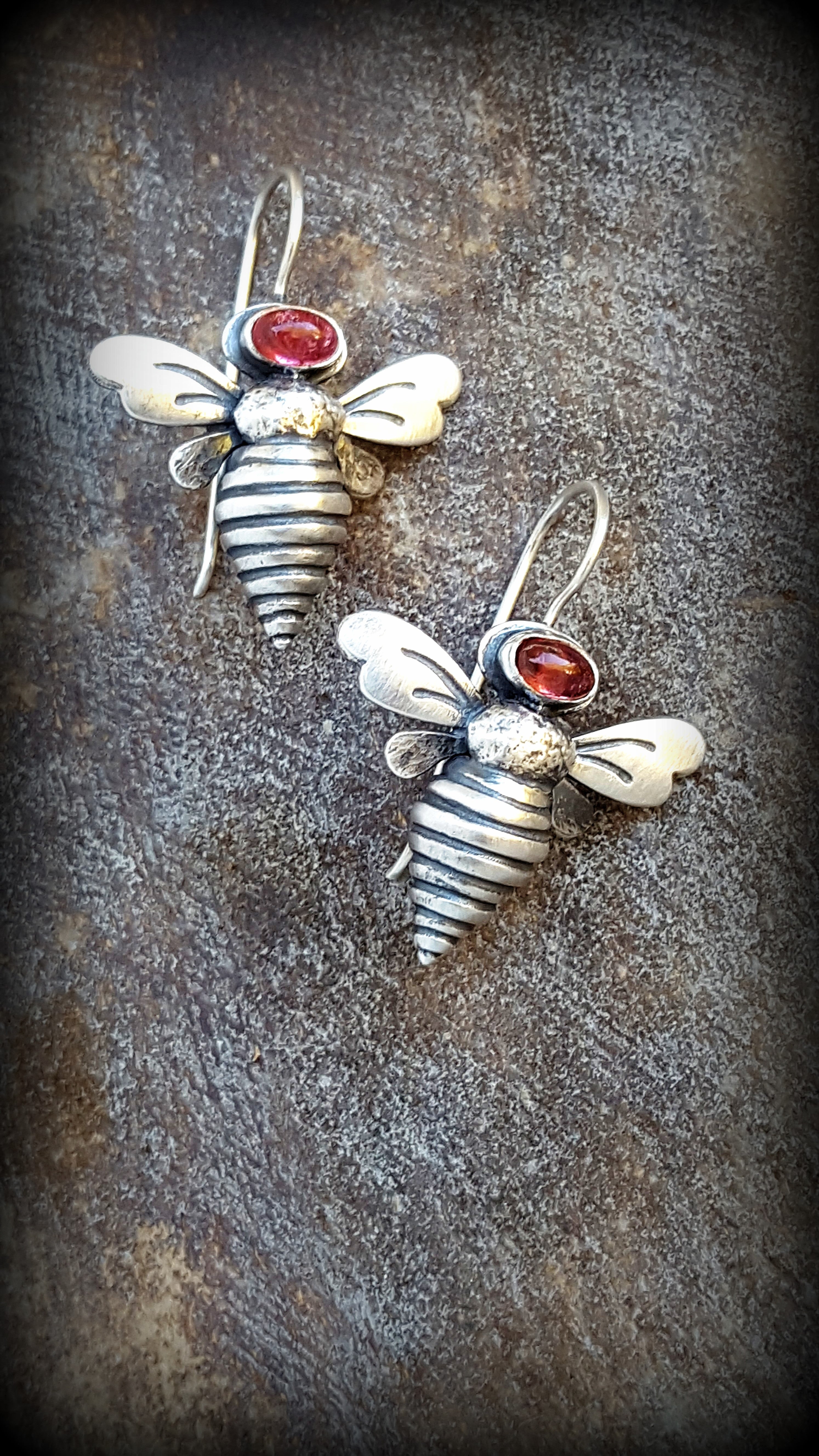 Sterling Queen Bee Gemstone Earring