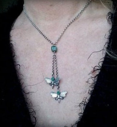 ss buterfly lariat necklace