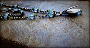 Blue Topaz, Sterling Beaded Firefly Necklace, ©Teresa de la Guardia, All Rights Reserved