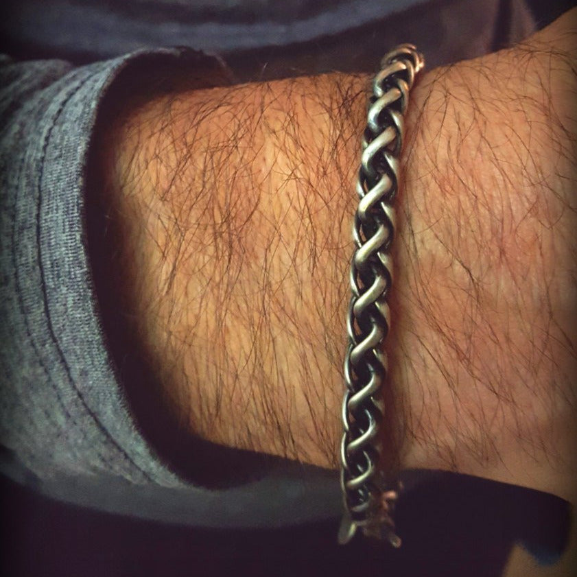 Silver Hook Leather Bracelet / Wrap Mens Bracelet – All-For-Men