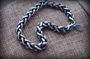 Women's Snake Chain Bracelet- Antiqued Sterling 6mm