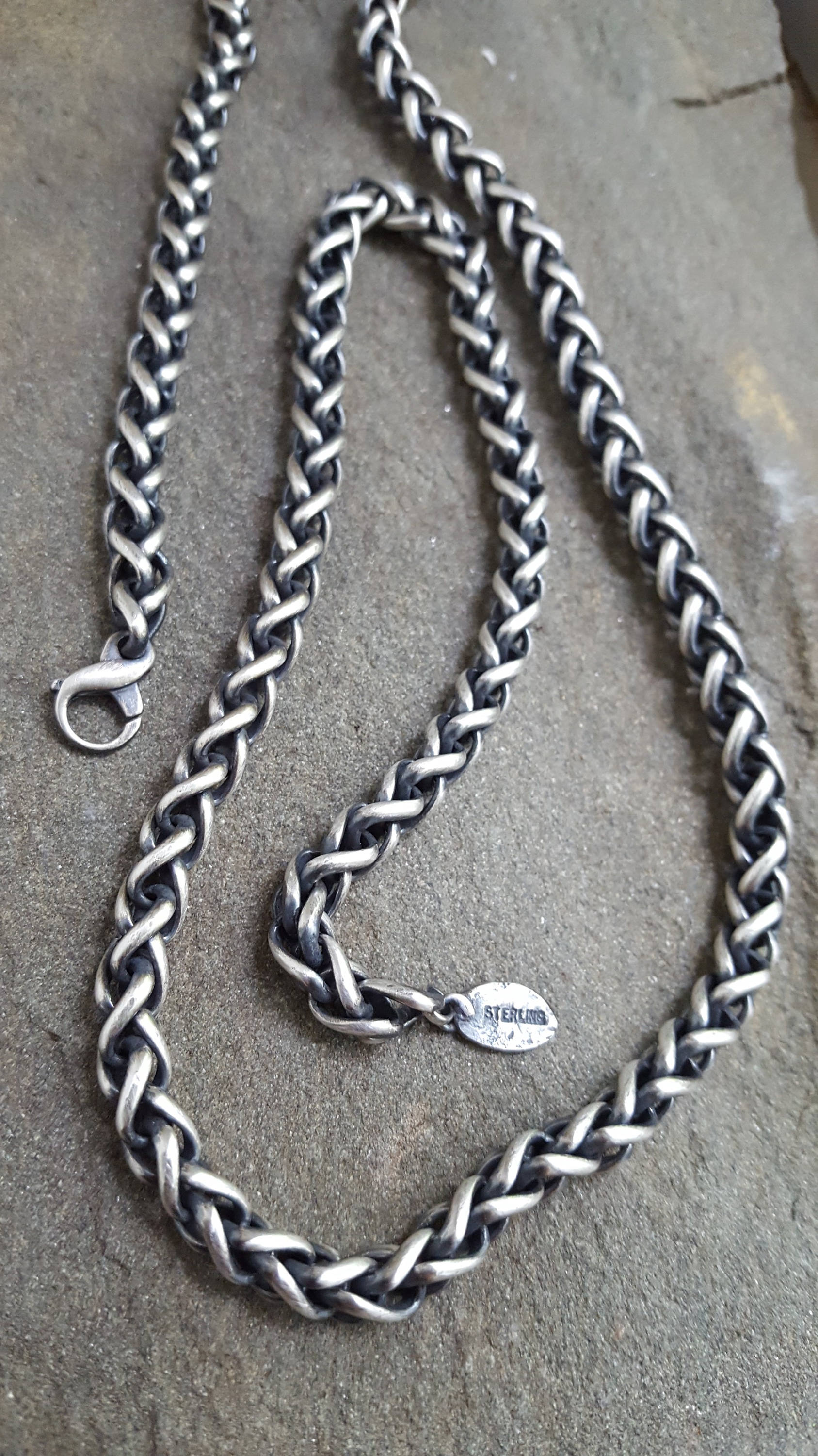 Snake Chain Necklace - Antiqued Sterling 6mm