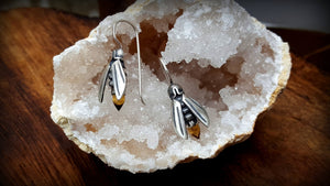 Sterling Silver and Citrine Firefly Earrings