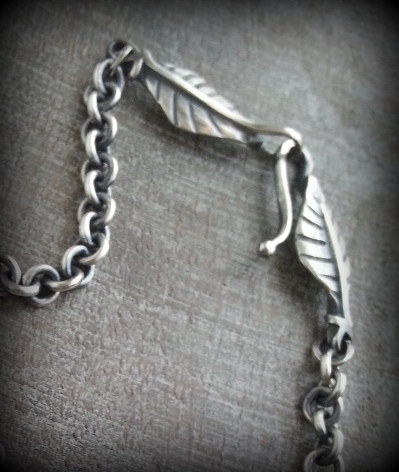 Sterling Leaves Cable Chain Bracelet