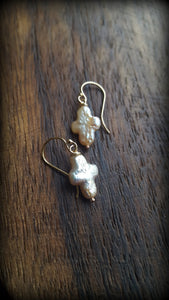 Pearl Cross Earrings