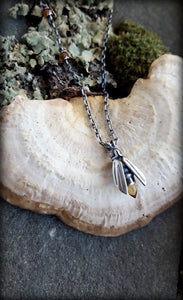 Sterling Silver and Citrine Firefly Necklace