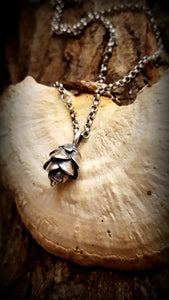 Pinecone Necklace, Sterling Silver