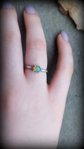 East West Sterling Opal Ring
