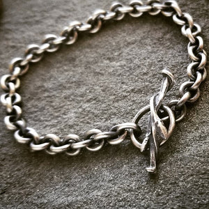Chunky Sterling Chain Bracelet, Branch Toggle