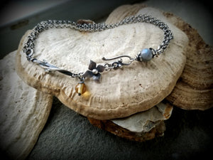 Starflower and Twig Chain Bracelet