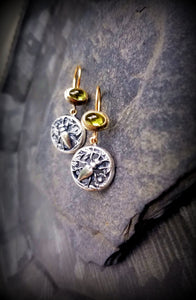 Midnight Garden Gold and Silver Insect Earring with Gems