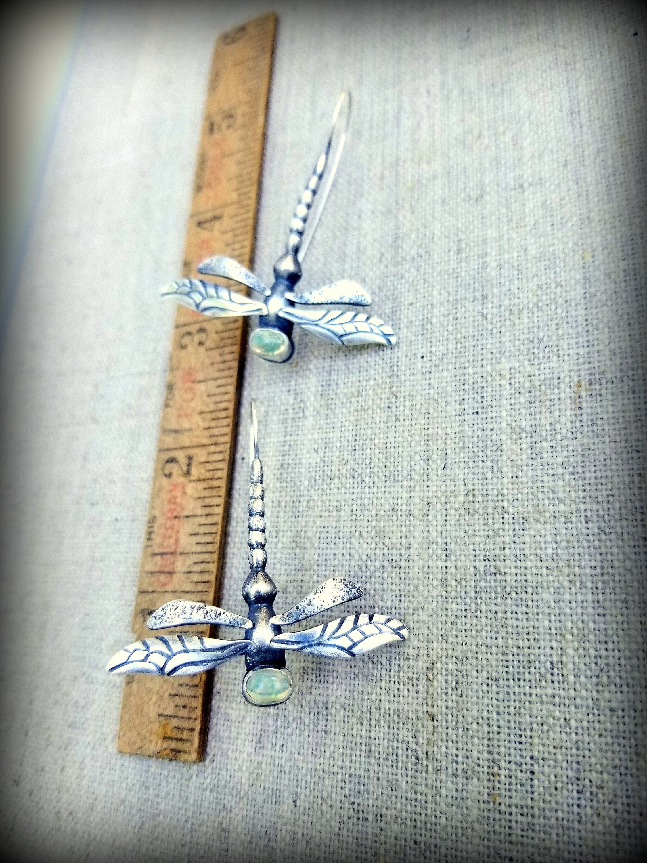 Dragonfly Statement Earrings October Birthstone