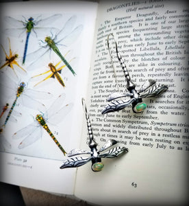 Dragonfly Statement Earrings October Birthstone