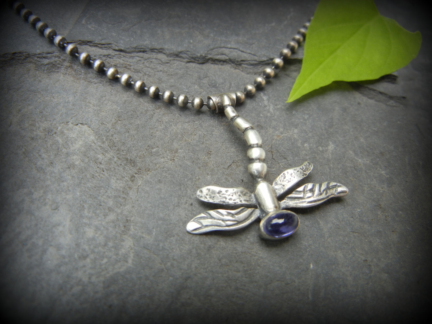 Iolite Dragonfly Necklace, Ready to Ship Necklace