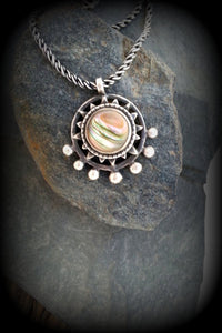 Seven Planets Celestial Amulet Necklace set with Abalone