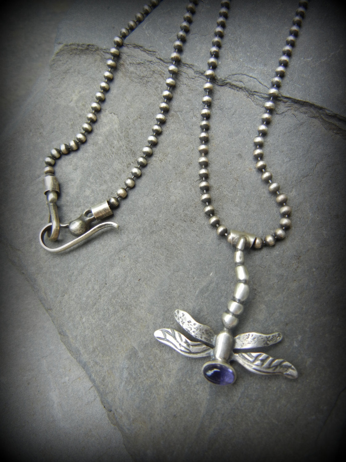 Iolite Dragonfly Necklace, Ready to Ship Necklace