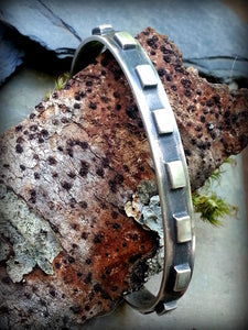 Sterling Gear Cuff Bracelet, Oxidized