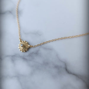 Petite 14k Manhole Necklace with Diamond