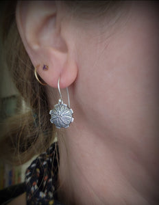 Sterling  Floral Manhole Cover Earrings