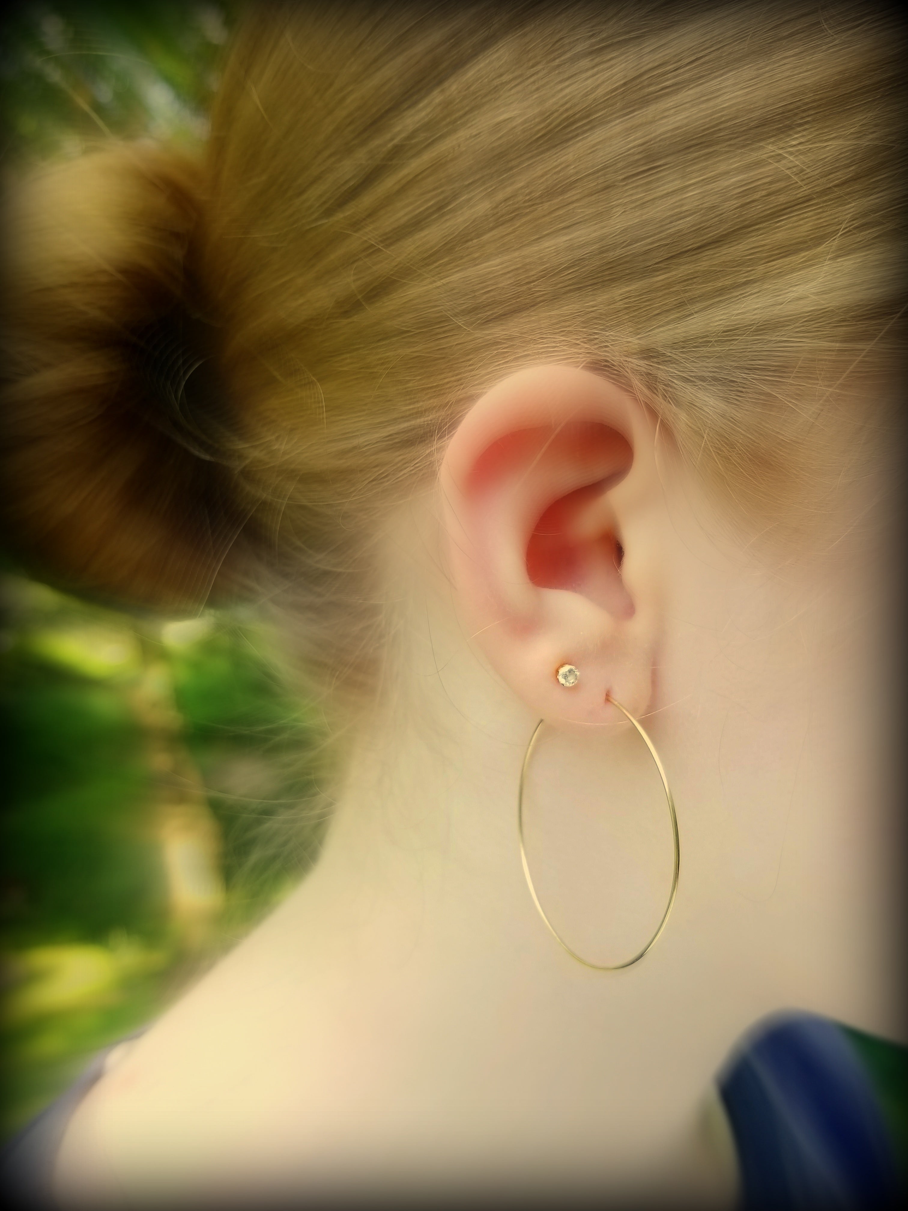 14k Gold 1.5" Hoop Earrings
